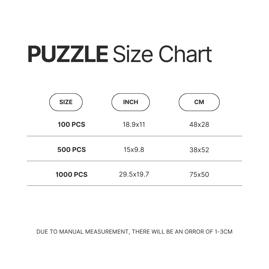 Puzzle Size Chart - 200 Stab Wounds Merch